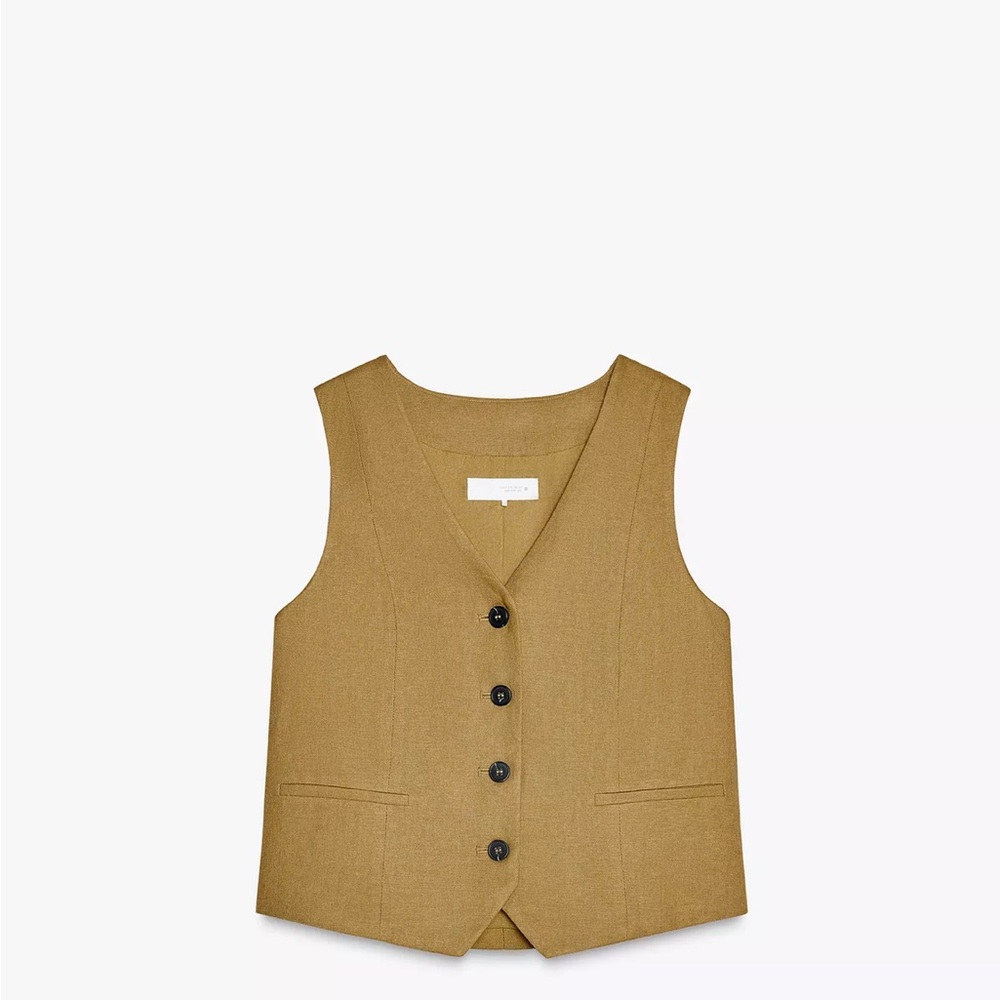 Zara Tan Buttoned Vest